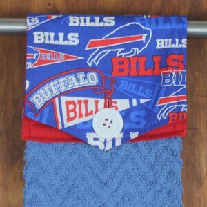 BUFFALO BILLS HAND TOWEL BLUE RED HANDMADE HANGING KITCHEN COTTON TOWEL